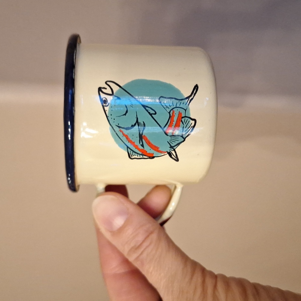 Fishing Camping shot glass 5 oz mini enamelware mug by United by Blue